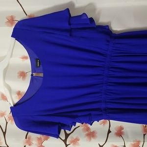 Torrid Blue 2x Flutter Short Sleeves, Keyhole Closure